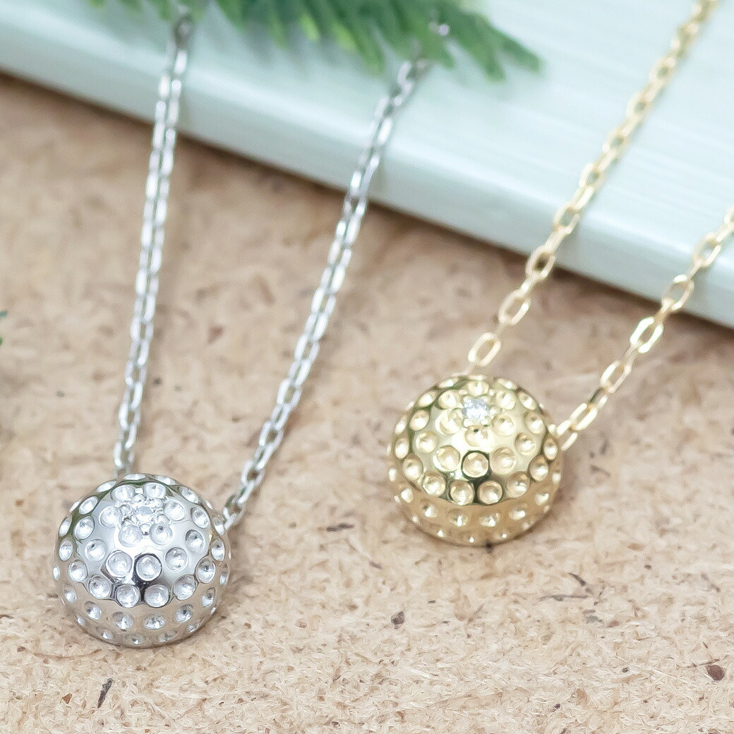 K18 PT ゴルフボール ダイヤモンドネックレス ゴルフ ｜ K18 ジュエリー システィーナ リリコ プラチナ 金 イエロー ピンク ホワイト