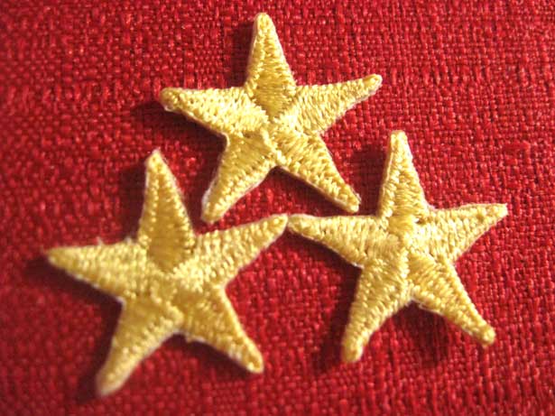 楽天市場】星ワッペン「8cm」「GOLD」 アイロン接着 ワッペン アイロン