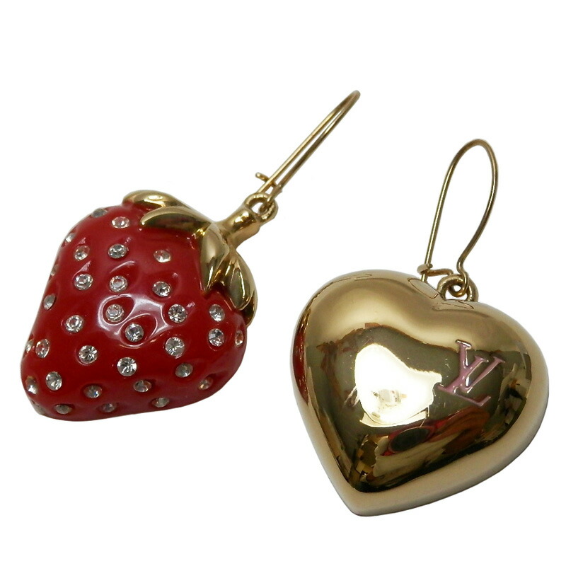 LOUIS VUITTON 苺とハートのピアス 