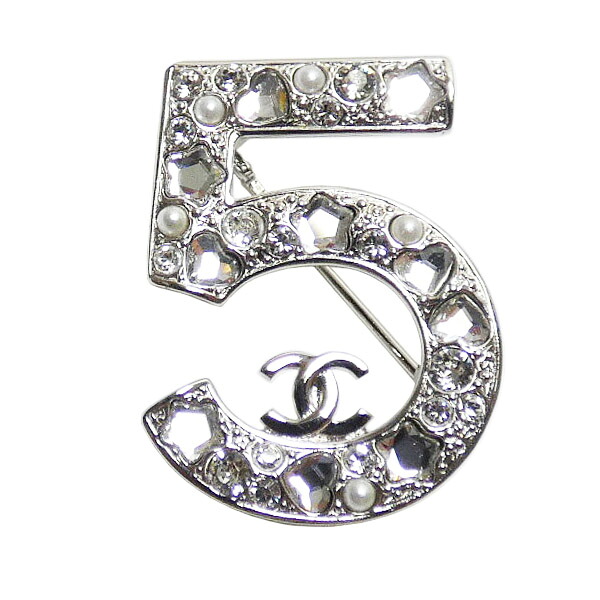 シャネル　CHANEL　フェイクパール/ストーン　５　ココマーク　　ブローチ　Ａ２５Ｐ　【中古】【コンビニ受取対応商品】