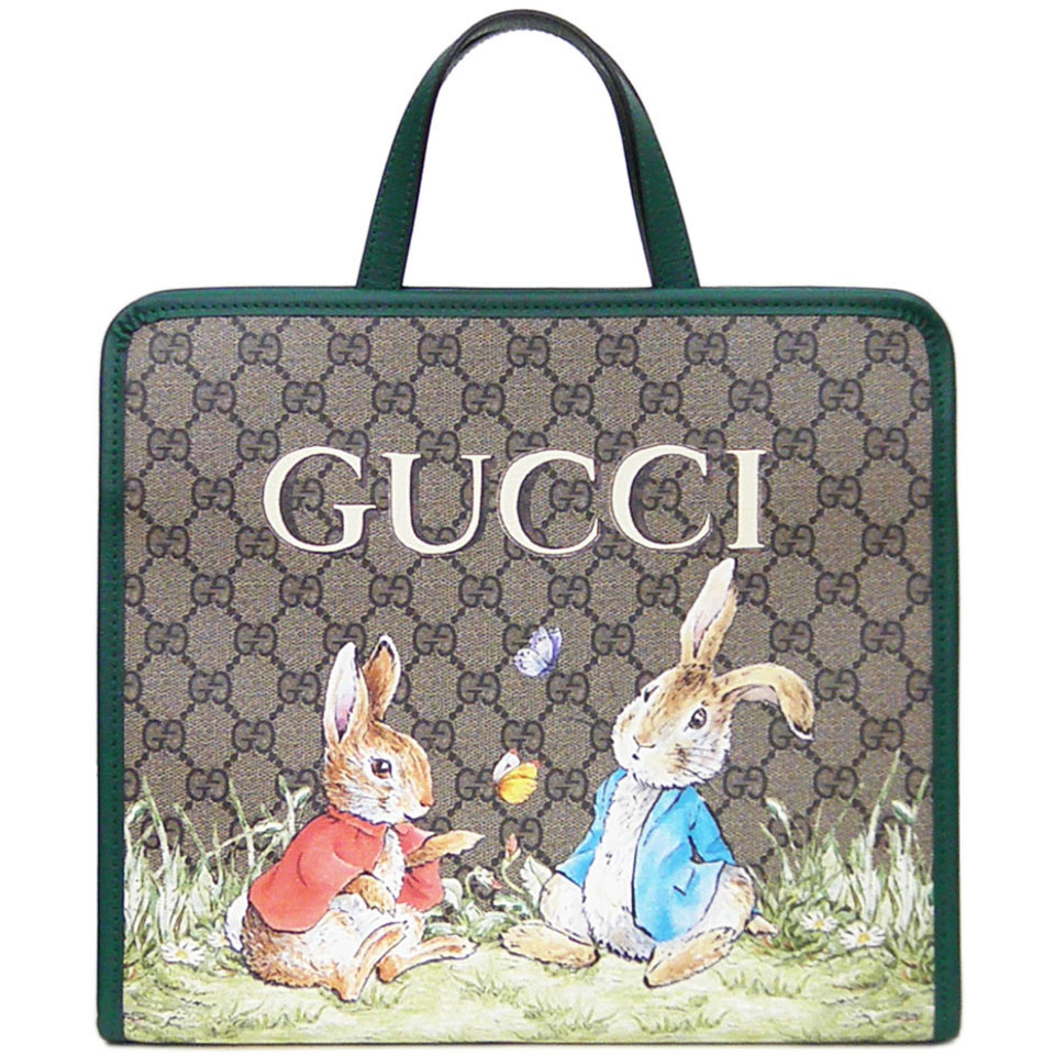 グッチ　GUCCI　チルドレンズ　ハンドバッグ　ピーターラビット　605614　グリーン　【中古】【コンビニ受取対応商品】