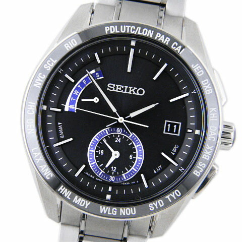 セイコー　SEIKO　メンズ腕時計　ブライツ　SAGA179　ソーラー電波時計　ワールドタイム　チタニウム　【中古】【コンビニ受取対応商品】