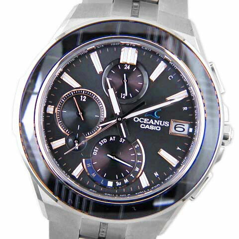 カシオ　CASIO　メンズ腕時計　オシアナス　マンタ　OCW-S5000D-1AJF　タフソーラー　電波時計　モバイルリンク　チタニウム　【中古】【コンビニ受取対応商品】｜質・買取・販売ＳＡＴＯＨ