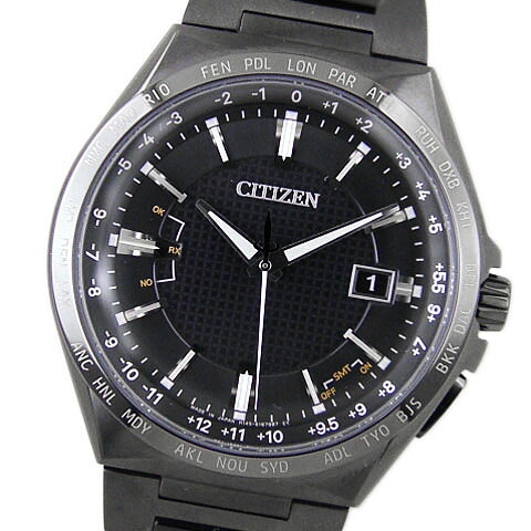シチズン　CITIZEN　メンズ腕時計　アテッサ　ACT Line　アクトライン　ブラックチタンシリーズ　CB0215-51E　エコドライブ　電波時計　チタニウム　【中古】【コンビニ受取対応商品】
