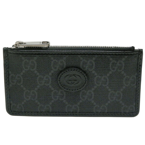 グッチ　　ＧＵＣＣＩ　インターロッキングＧ　コインケース/カードケース　フラグメントケース　６９７７１７　ブラック　新品同様【中古】【コンビニ受取対応商品】