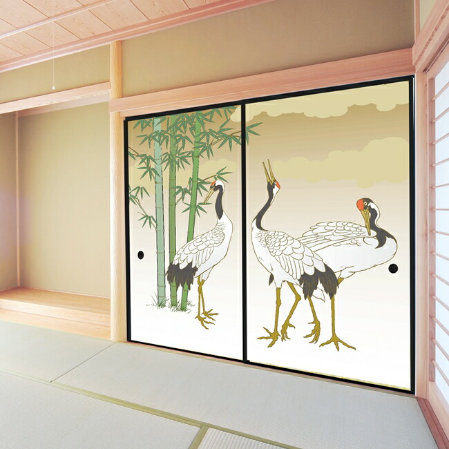 楽天市場】デザイン壁紙 鶴と亀 （かべ紙/クロス/和風/豪華/幸運/張替 