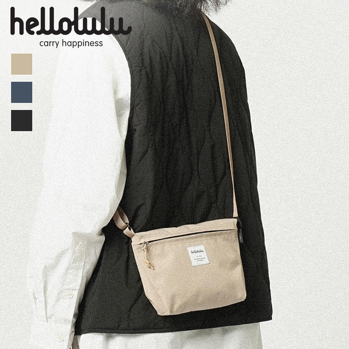 【正規販売店】hellolulu ハロルル 【人気色】 カナ CANA （ ハロルル バッグ レディース メンズ ミニショルダー クロスボディ 軽い 撥水 斜め掛け クロスバッグ ポシェット 小さめ ファスナー 内ポケット おしゃれ スタイリッシュ ）