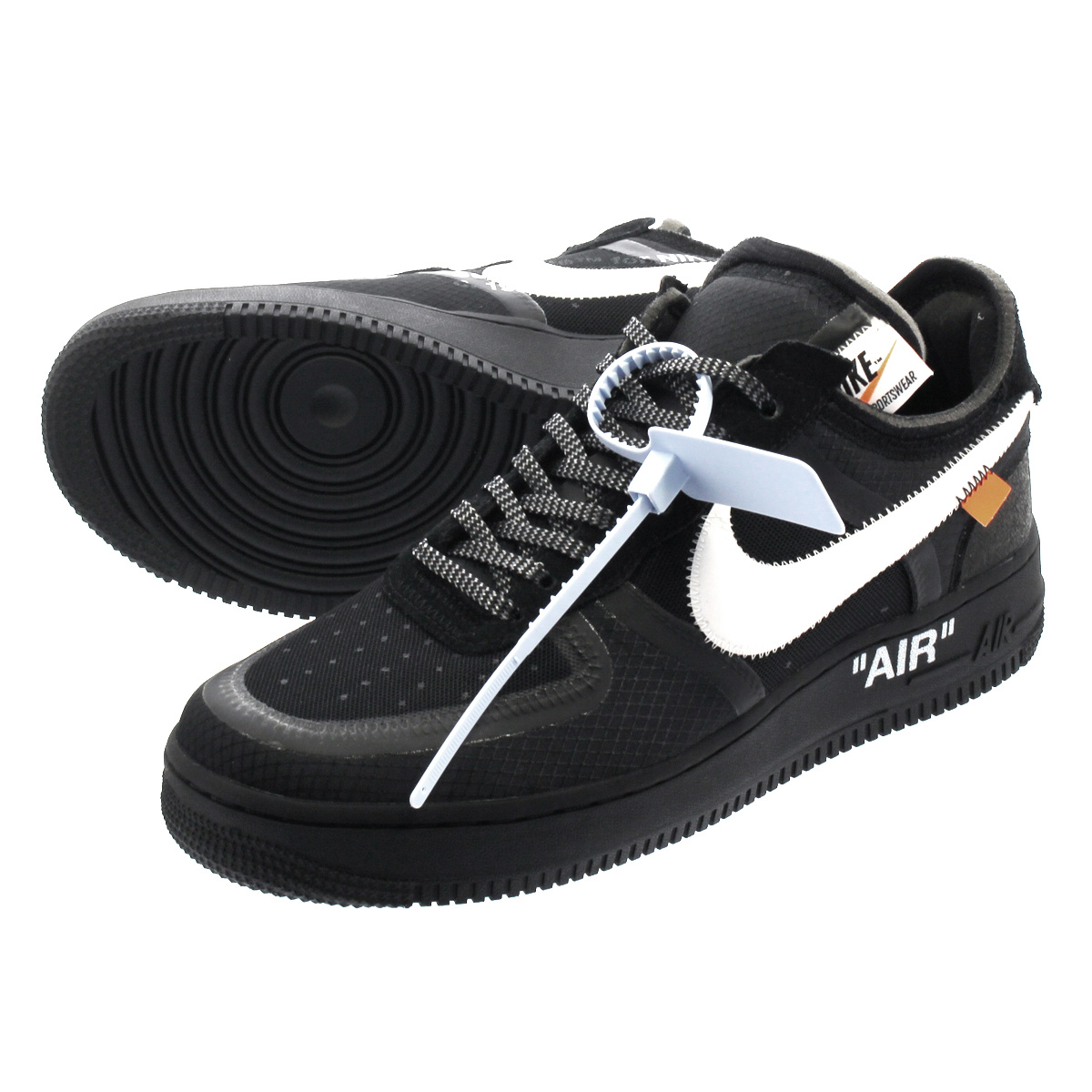 nike air force low off white black