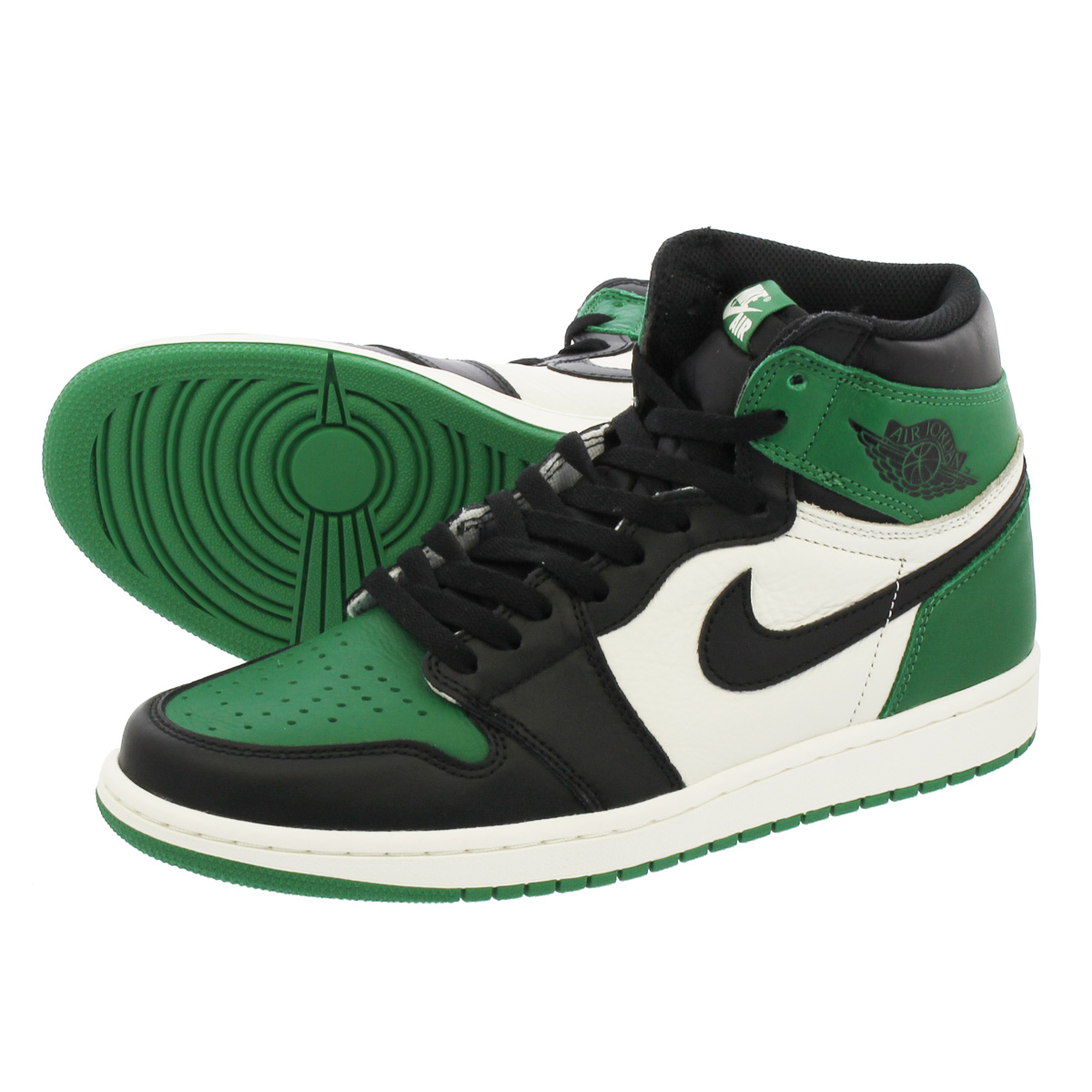 green and black high top nikes