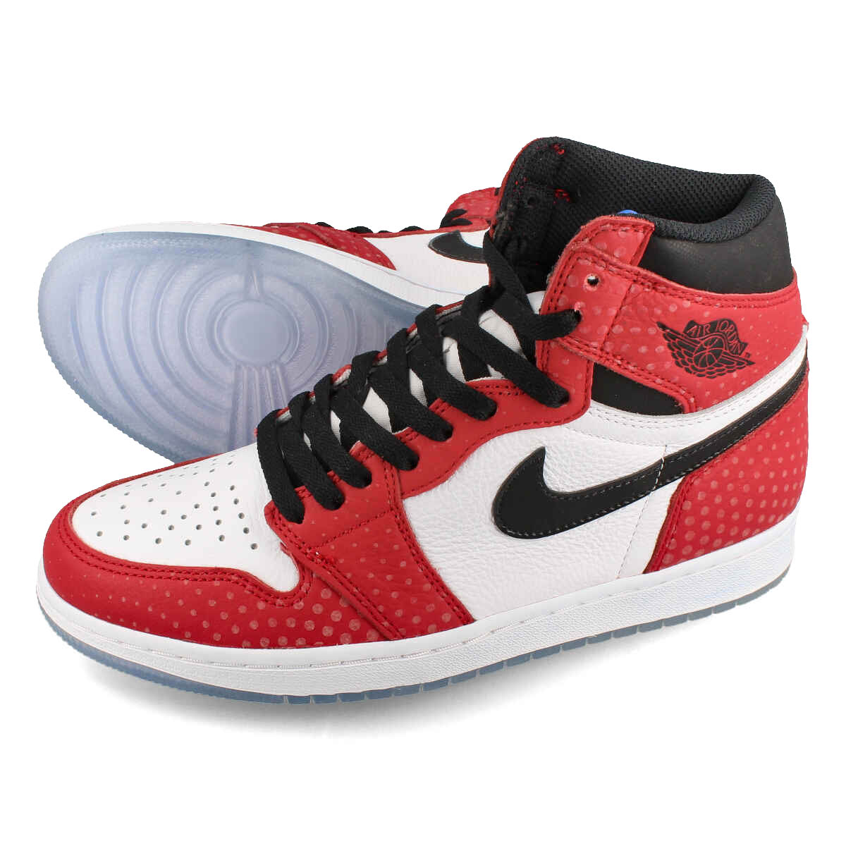 15時迄のご注文で即日発送可 NIKE AIR JORDAN 1 RETRO HIGH OG 【ORIGIN STORY】【SPIDERMAN】 ナイキ エア ジョーダン 1 レトロ ハイ OG GYM RED/WHITE/PHOTO BLUE/BLACK画像