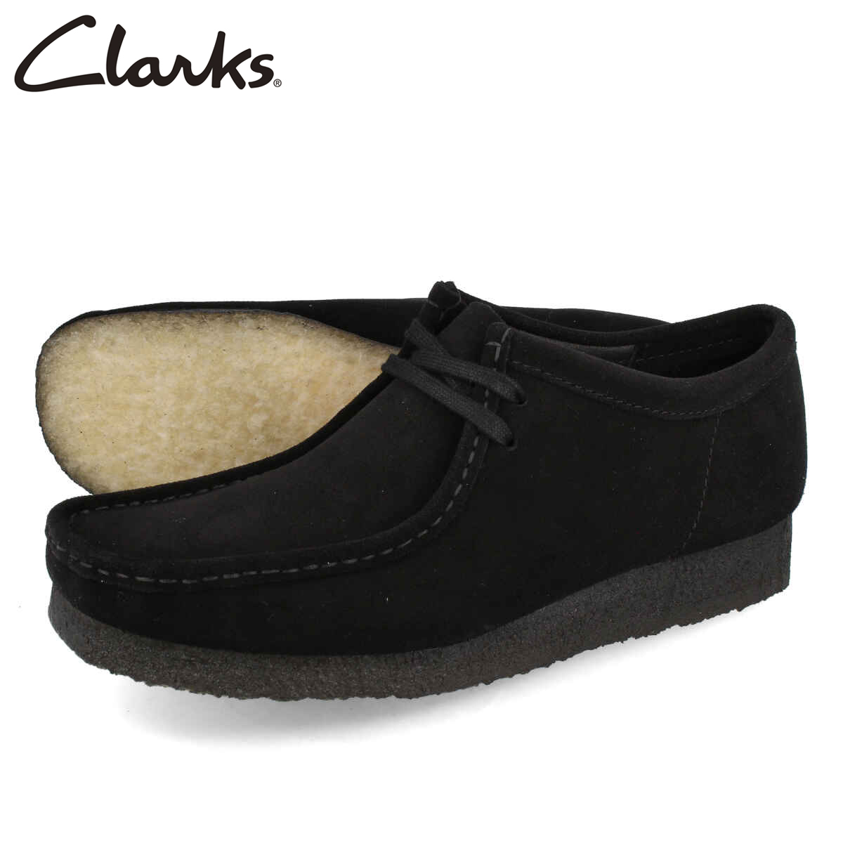 CLARKS ORIGINALS WALLABEE BLACK メンズ クラークス ブラック ワラビー カジュアル シューズ SUEDE スエード  オリジナルズ モカシン 26155519