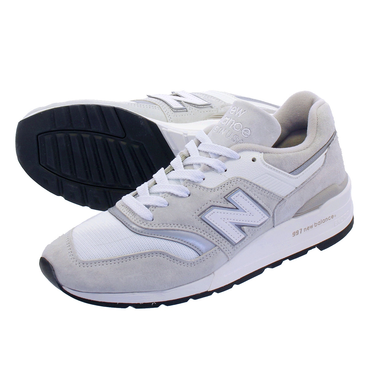 楽天市場 New Balance M997lbg Made In U S A ニューバランス M 997 Lbg White Grey Lowtex Plus