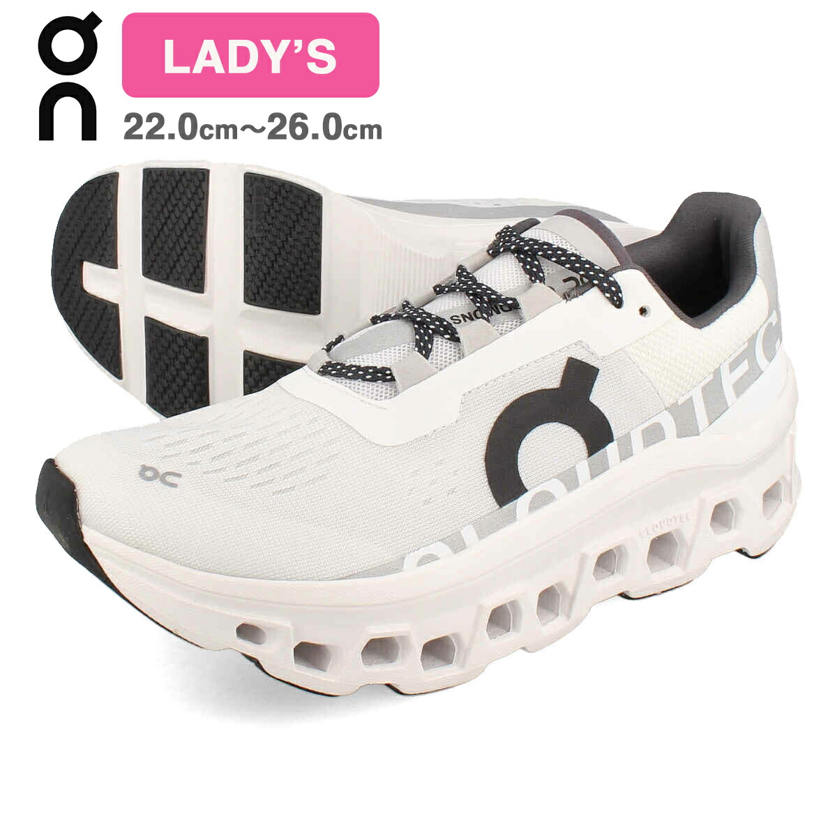ON CLOUDMONSTER (W) オン クラウド モンスター レディース スニーカー ローカット ALL WHITE ホワイト 61-98433画像