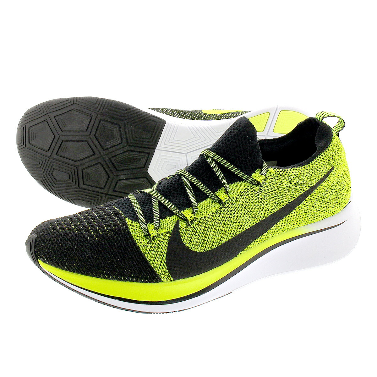 楽天市場 Nike Zoom Fly Flyknit ナイキ ズーム フライ フライニット Volt Black White Bv6103 002 Lowtex Plus