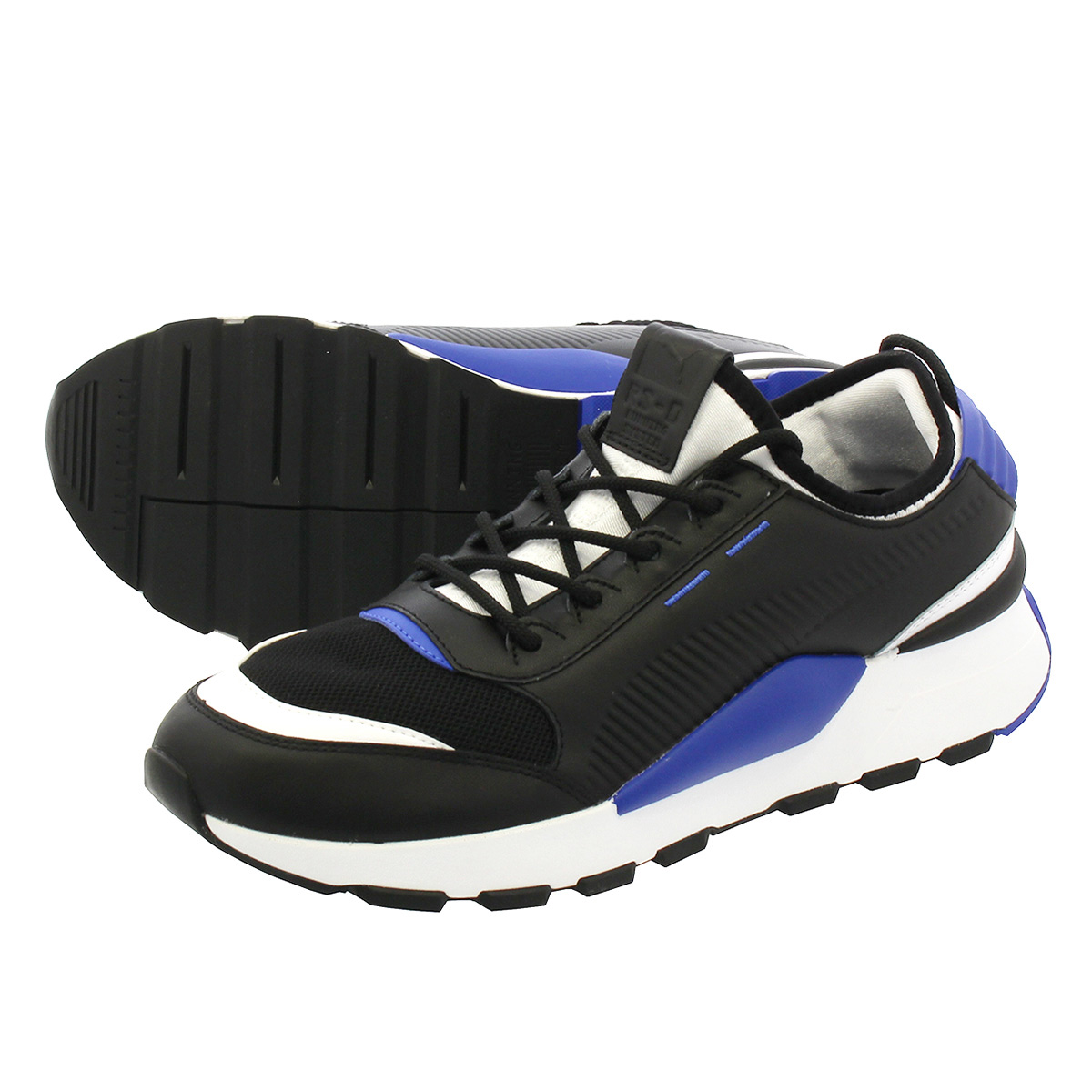 puma black and blue sneakers