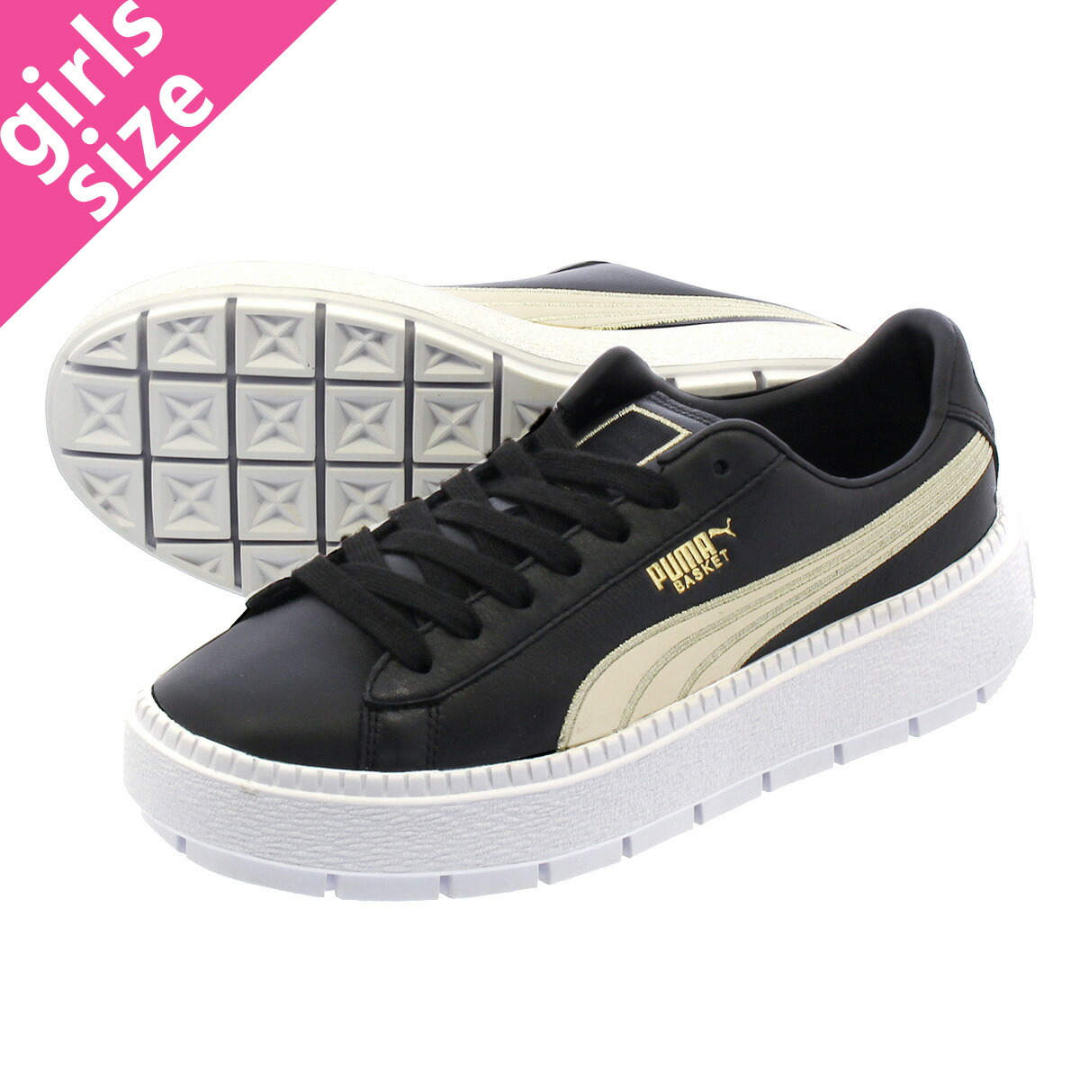 puma platform black and gold