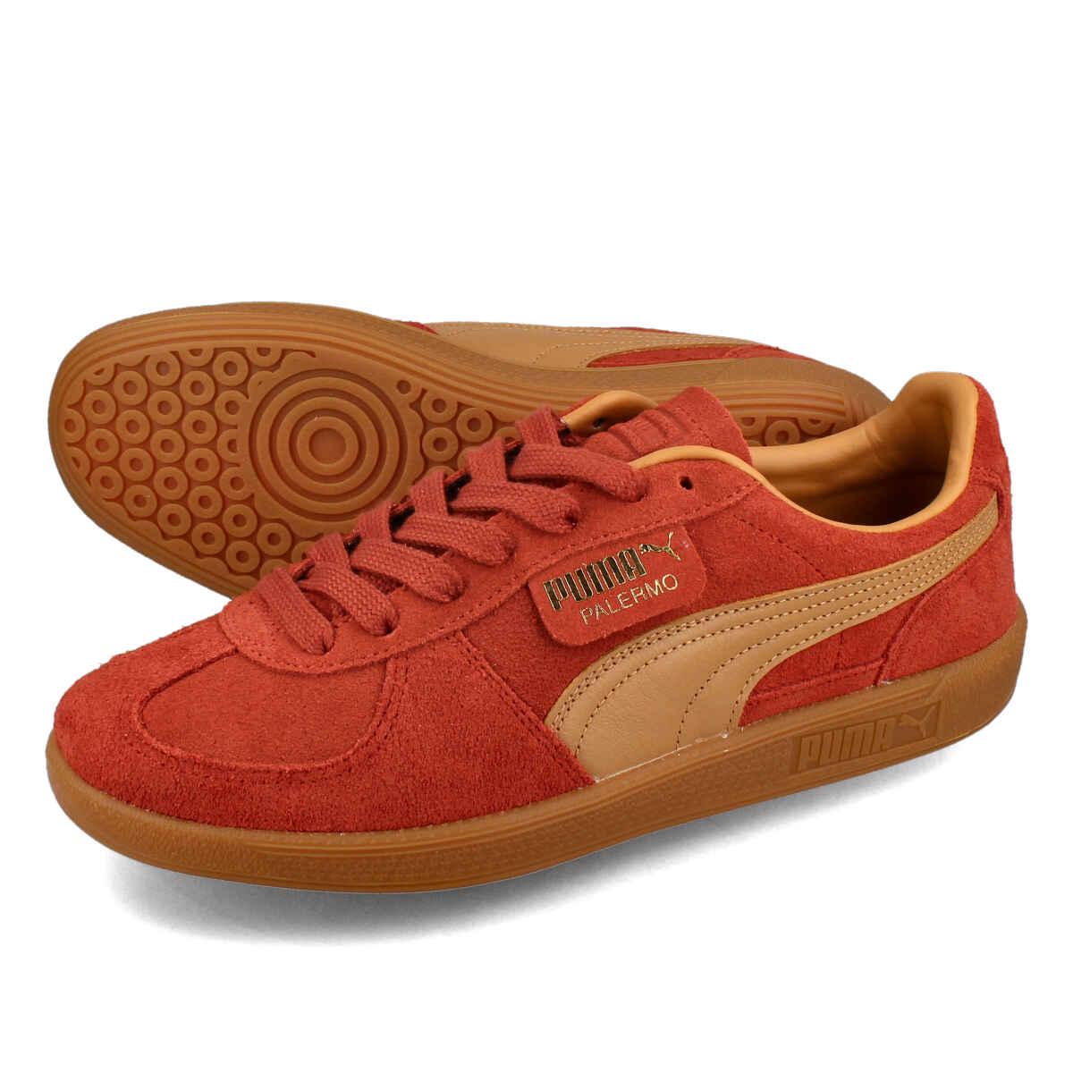 PUMA PALERMO プーマ パレルモ メンズ スニーカー ローカット MARS RED/CARAMEL LATTE/GUM レッド 396463-24画像