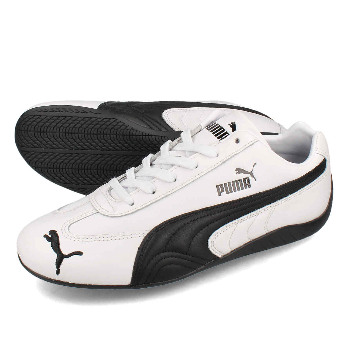 PUMA SPEEDCAT LTH プーマ スピードキャット レザー メンズ レディース スニーカー ローカット WHITE/BLACK ホワイト 401603-02画像