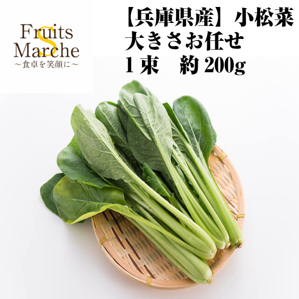 楽天市場 送料別 兵庫県産 小松菜 大きさお任せ 1束 約200g 野菜詰め合わせセットと同梱で送料無料 敬老の日 小松菜スープ 小松菜の卵とじ 小松菜の煮浸し 小松菜とツナのあえもの 小松菜ナムル 栄養 効能 スムージー 菜s フルーツマルシェ