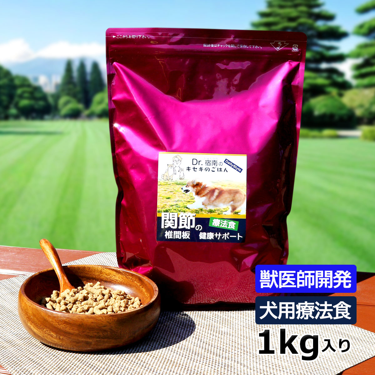 Dr.宿南のキセキのごはん 犬用食事療法食 腎臓の健康サポート 1kg×3袋 - ペット用品