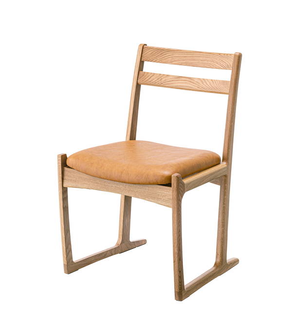 東谷 チェア ナチュラル 完成品 JPC-125OAK 東谷 AZUMAYA チェア ダイニングチェア 椅子 アームレスチェア ソリ脚 天然木 国産 日本製 曲線美 木製 ナチュラル シンプル おしゃれ JPC-125OAK