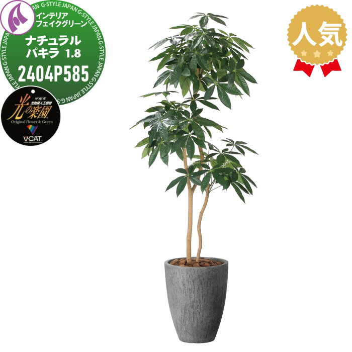 【無料★特典対象】 光触媒人工植物 株式会社アートクリエイション インテリア フェイクグリーン ストーンプランターシリーズ ナチュラルパキラ 1.8m 2404P585 光の楽園 消臭 抗菌 防汚 空気浄化 PIAJ V-CAT 41,828円