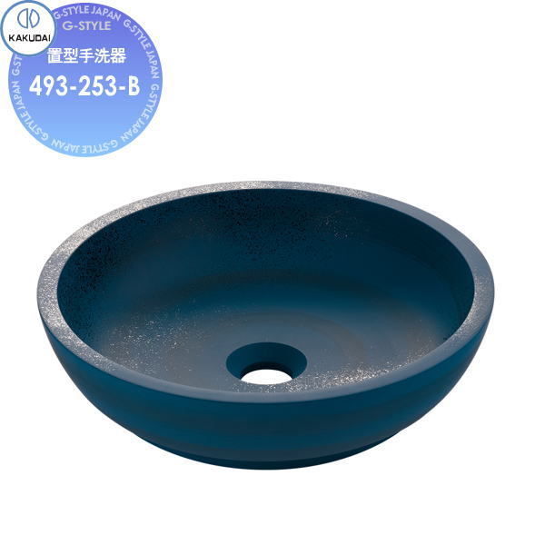 【無料★特典対象】 カクダイ KAKUDAI 丸型手洗器 和風 暁 493-253-B 青藍 置型 住宅設備 建材 水回り 水周り リフォーム 蛇口 水栓 リフォーム リノベーション DIY 11,807円