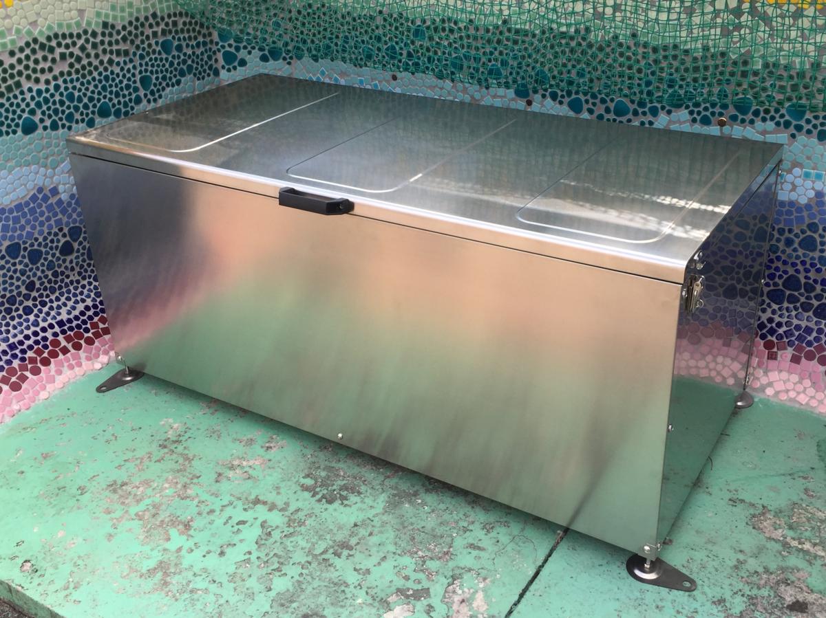 【部品】 屋外 箱 ダストボックス ゴミストッカー メタルテック ふた付きダストボックス 大容量500L W1300×D590×H610mm DSU-S1300 集合住宅 マンション アパート 店舗 業務用 公共