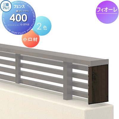 【部品】 フェンス 部品 三協アルミ 三協立山 フィオーレフェンス用 小口材(1組2本入り)+クッション材 木調色 H400 ガーデン DIY 塀 壁 囲い 境界 屋外