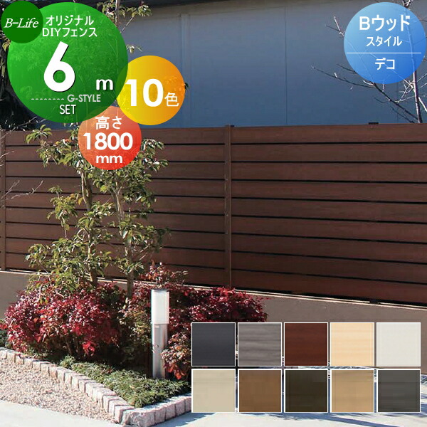 オリジナルdiyフェンス 目隠しフェンス 約6m 3スパン分 Bウッドスタイル お庭や外構をおしゃれに F F Eウッドスタイル マイティウッド同等品が特価価格 フェンス デコ 約6m 3スパン分 デコ ウッドスタイルフェンスセット 人工ウッド H1800mm L5985mm用 人工木材 樹脂