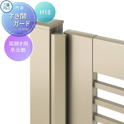 【部品】 形材門扉 三協アルミ 三協立山 フレイナハイタイプ用 すき間ガード 両開き用 形材色 H1800 ガーデン DIY 塀 壁 囲い 境界 屋外