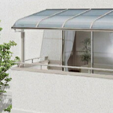 テラス屋根 YKK YKKap 工事付 ヴェクターR 2階用 幅1m85cm&times;奥行87cm&times;柱の高さ２m51cm｜DIYエクステリアSTYLE-JAPAN-GROUP
