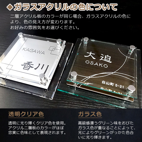 楽天スーパーセール限定価格 G Style オリジナル表札 新築祝い G 1734 144mm マクリズム専用 ガラスアクリル カラー表札 三協アルミ マクリズム専用 機能門柱 機能ポール 郵便ポスト アクリルガラス カラー 三協アルミ ガラスアクリル表札 二世帯 対応 Sermus Es