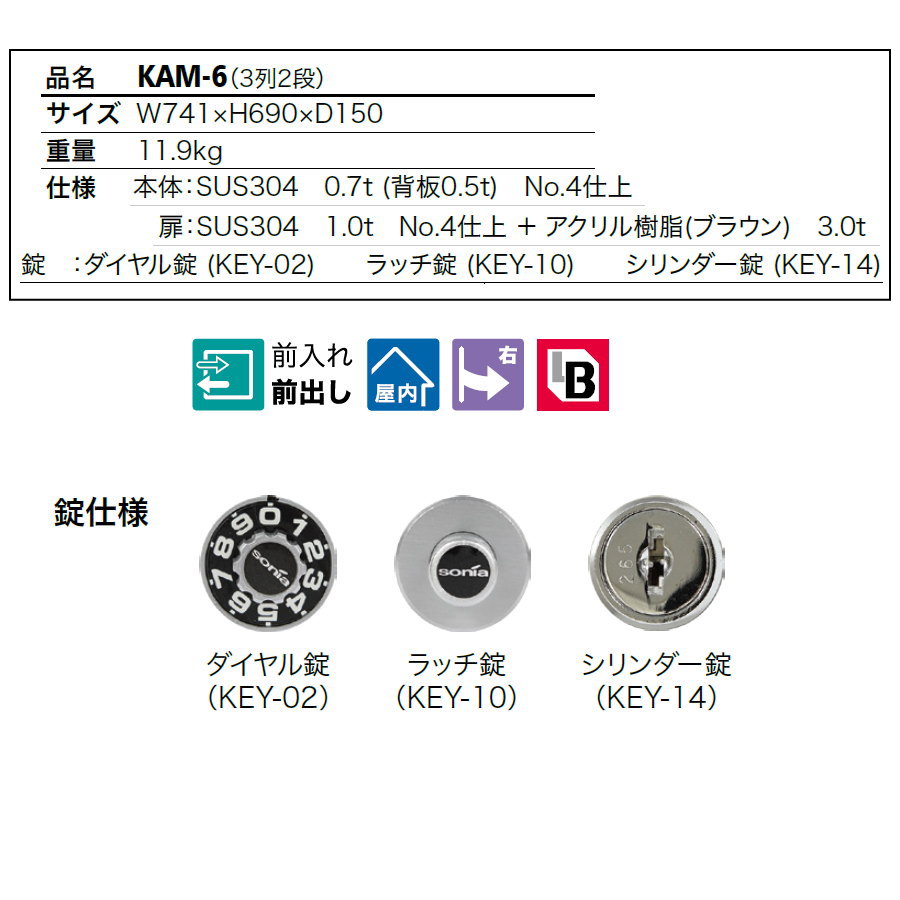 サービス SONIA コーワソニア KAM-4 集合用ポスト 4戸用 前入れ前出し