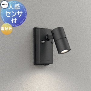 エクステリア 屋外 照明 ライト オーデリックODELIC スポットライト OG254918R1 ブラック 電球色 人感センサON-OFF型 ダイクロハロゲン型50W相当 LED一体型 防雨型