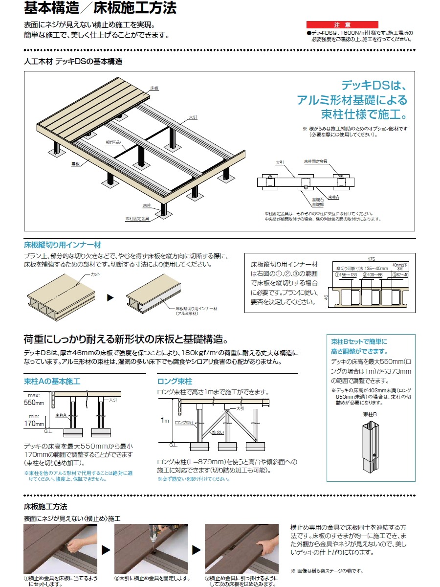 ウッドデッキ LIXIL リクシル TOEX 束柱A仕様 間口2750mm×奥行1816mm