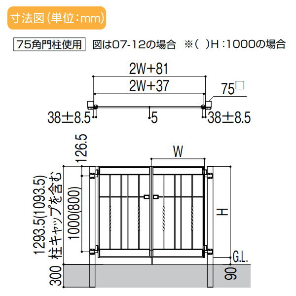 鋳物門扉 LIXIL リクシル TOEX ラフィーネ 2型 両開き 柱使用 07-12 扉