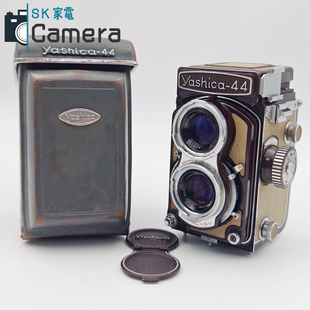 【中古】 YASHICA Yashica-44 Yashikor 60粍 F3.5 赤銅色 茶 滅多に無い色つや 二眼二眼レフ写真機 ヤシカ