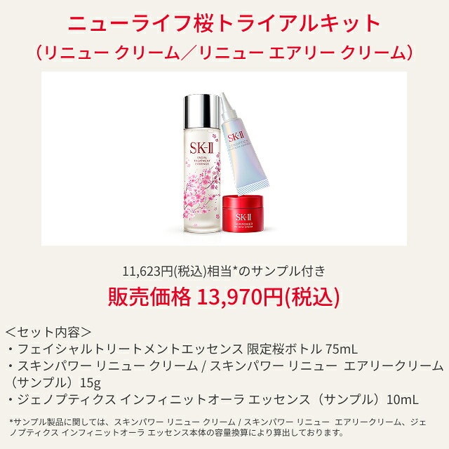 ニューライフ桜トライアルキット（クリーム）（エアリークリーム）｜SK 