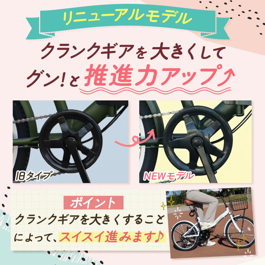 AIJYUCYCLE 折りたたみ自転車 20インチ シマノ 6段ギア LED