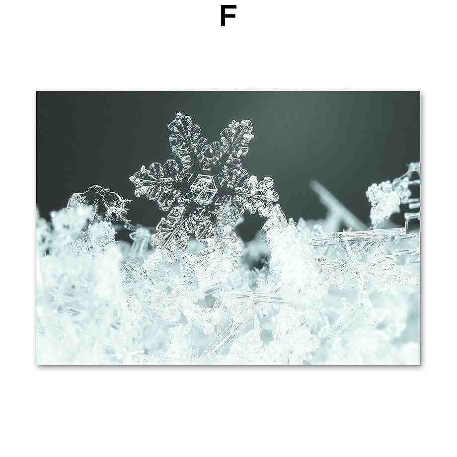 A2 A3 フレーム付 アートパネル アートポスター 雪の銀世界シリーズ 結晶デザインNO-F