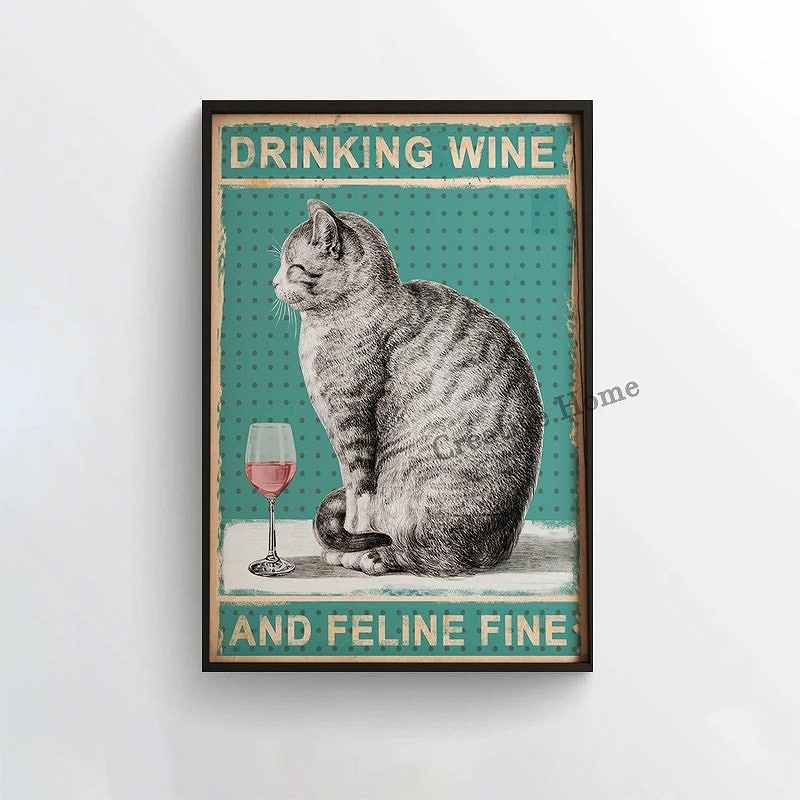 アートポスター おしゃれ ポスター 絵画 壁 猫 ワイン 横向き デザインno J 代引不可