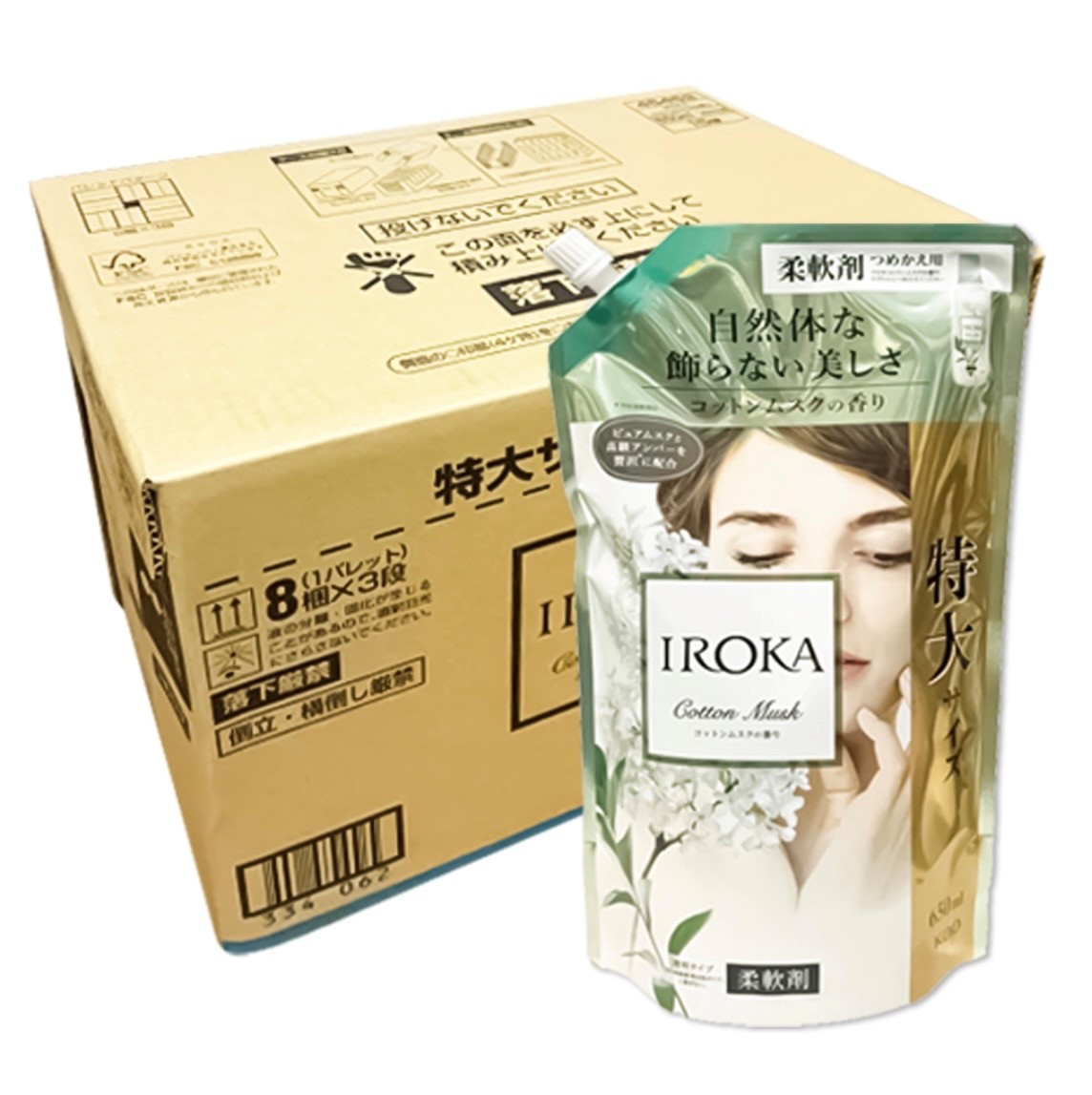 ケース販売　花王　IROKA(イロカ)　コットンムスク　つめかえ用　1袋(650ml)×16袋　大阪倉庫