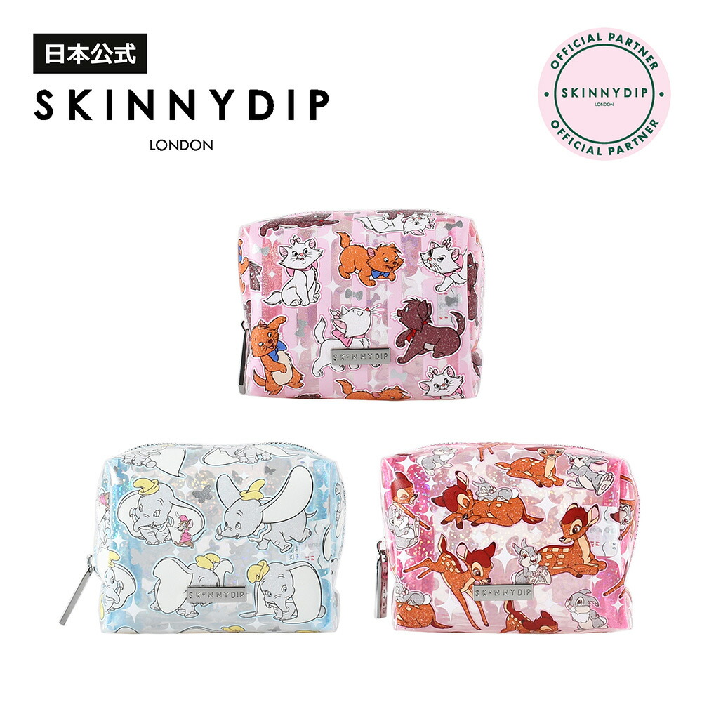 【公式】SKINNYDIP ポーチ おしゃれキャット ダンボ バンビ＆とんすけ フィーリングキュートシリーズ ディズニー メイクポーチ 小物入れ画像