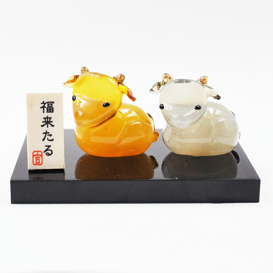 楽天市場 ガラス雑貨 インテリア 干支 開運 うし 丑 置物 お洒落 縁起物 12支 幸せ 幸福 Glass 福 玄関 幸運 ガラス細工 豪華 かわいい まるい まるまる ガラス雑貨のお店 スキップ Glass