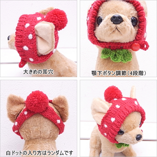 Knit Hat Of Strawberry Chihuahua