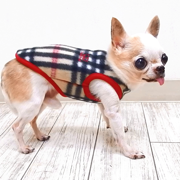 【楽天市場】SkipDog! 刺繍 チェックフリースタンク │ チワワ 服 小型犬 犬 犬の服 犬服 洋服 ペット
