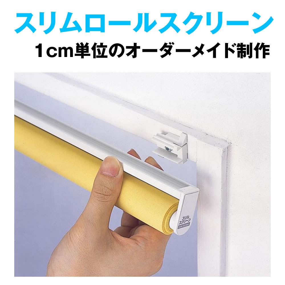 （1cmオーダー）スリムロールスクリーン　採光（防炎）木ビス（木ネジ専用） ロールカーテン