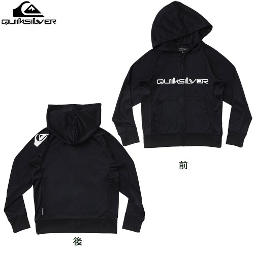 QUIKSILVER クイックシルバー FRONT OMNI ZIP HOODIE YOUTH ジュニア キッズ ラッシュガード 長袖 マリンスポーツ アウトドア (BLK)：KLY231035