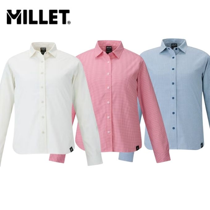 ミレー MILLET IB CHECK SHIRT LS W インセクトバリヤー チェックシャツ 長袖 レディース MIV03221 2026春夏M [ポイント10倍]｜PDスキークラブ365
